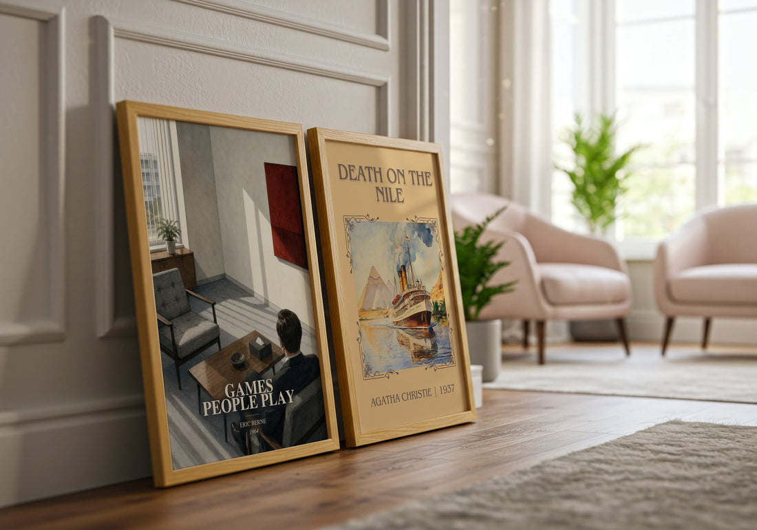 Games People Play watercolour print framed by window – literary home decor