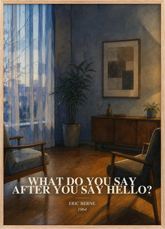 What do you say after you say hello? Book Watercolour Illustration by Eric Berne