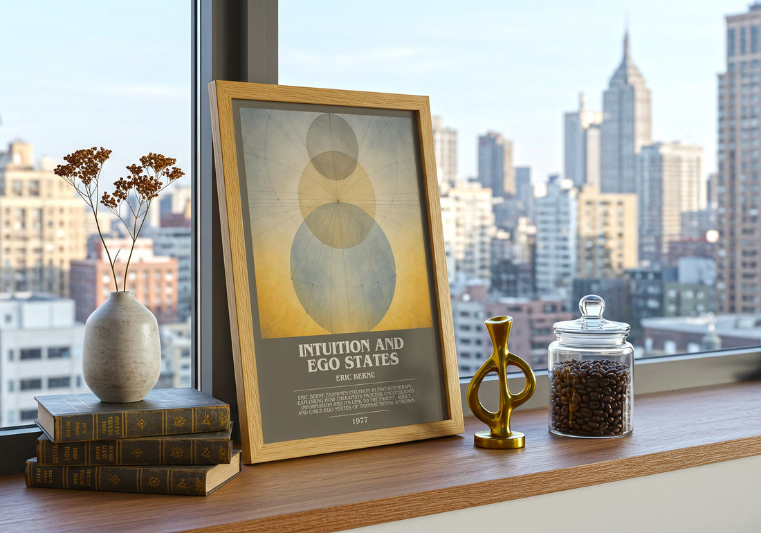 Intuition and ego states bookish print framed by window – literary home decor