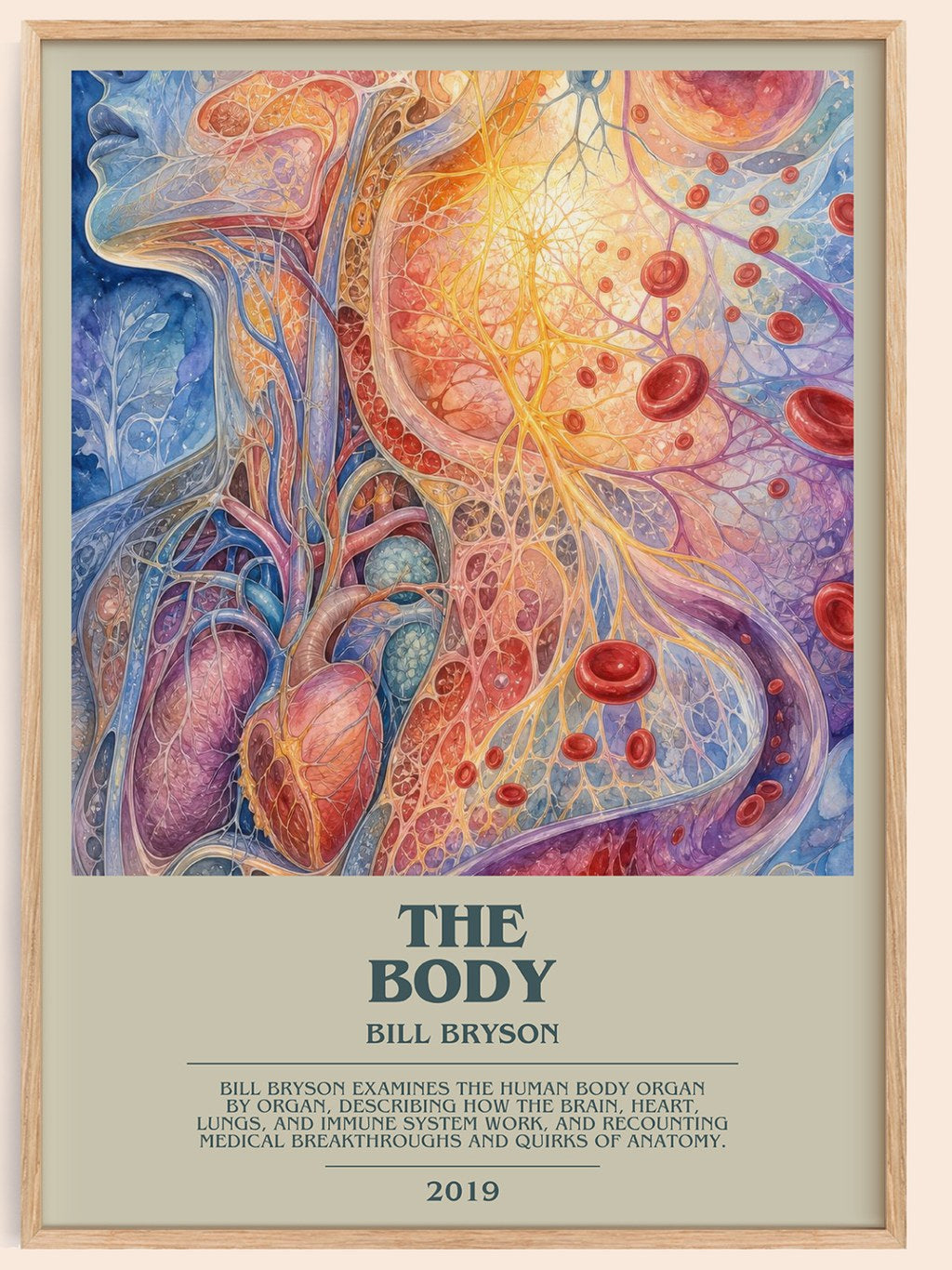 The Body bookish book poster by Bill Bryson – framed literary art print