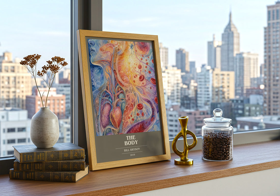 The Body book cover print framed by window – literary home decor
