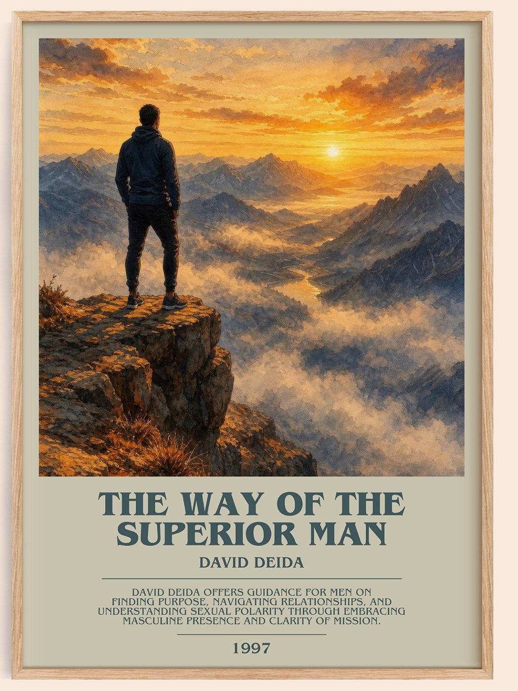 The way of the superior man bookish book poster by David Deida – framed literary art print