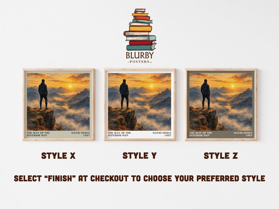 The way of the superior man literary print in frame leaning in hallway – non fiction wall art (mockup)