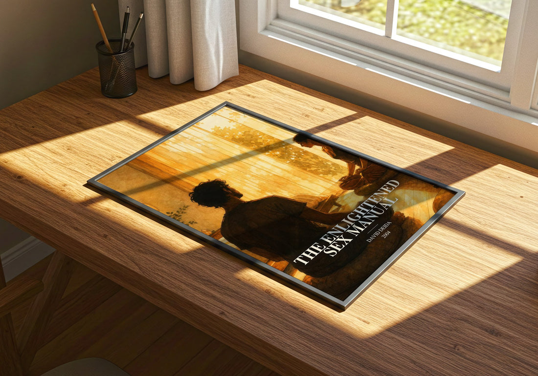 The Enlightened Sex Manual watercolour book poster framed on wall – non fiction wall art