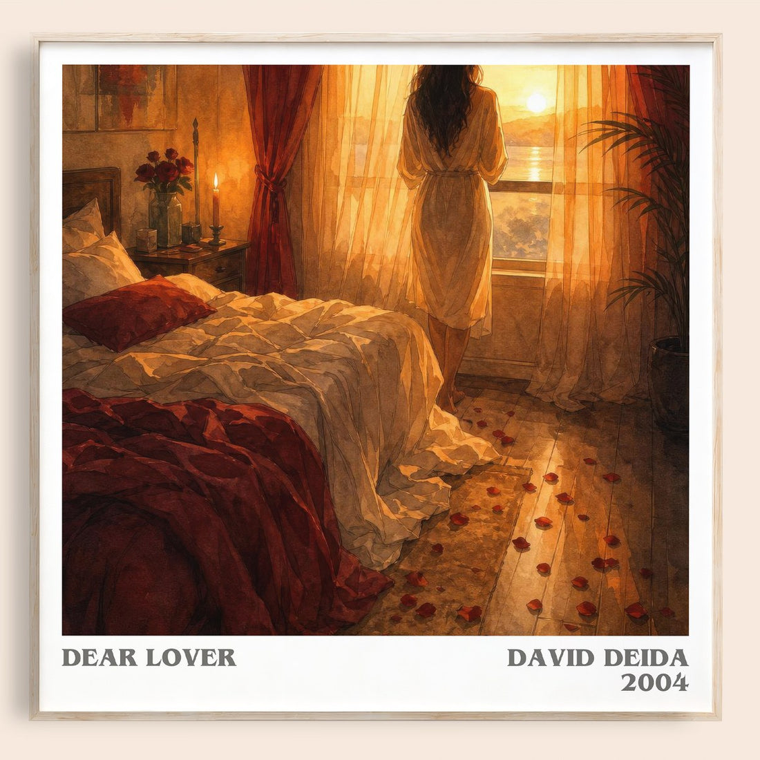 Dear Lover literary book poster by David Deida – framed literary art print