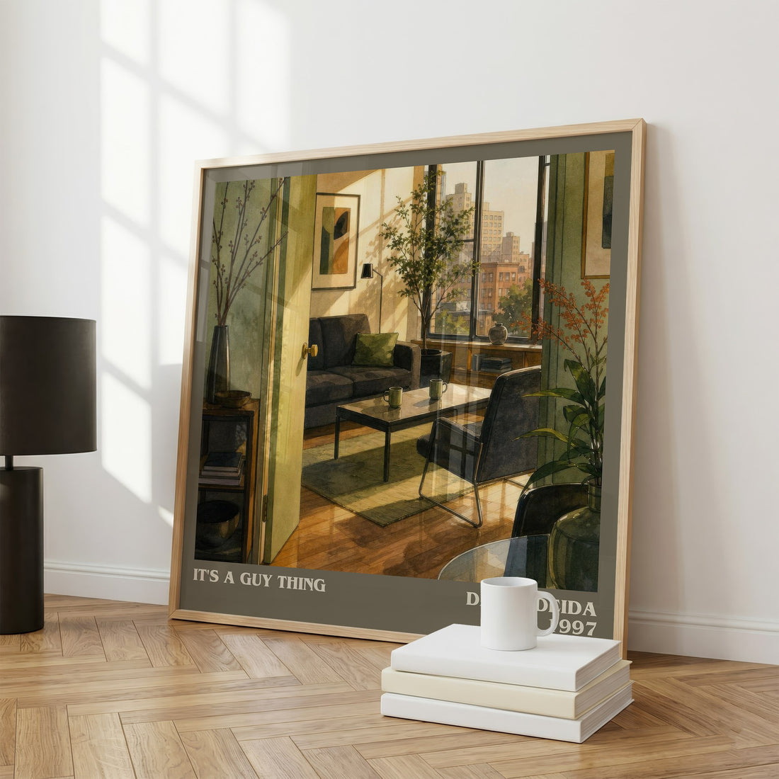 It's a guy thing literary print framed by window – literary home decor