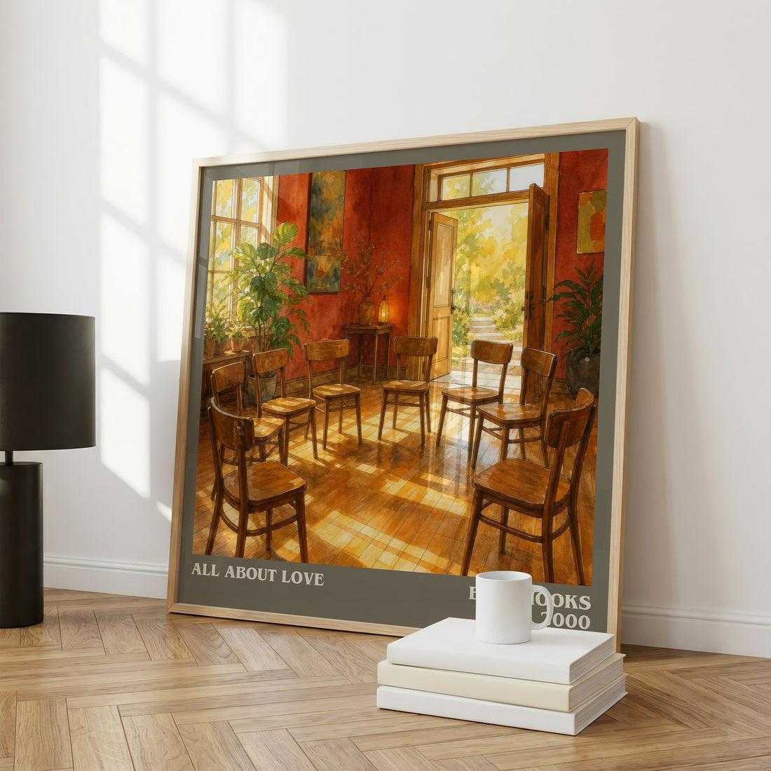 All About Love literary print framed by window – literary home decor