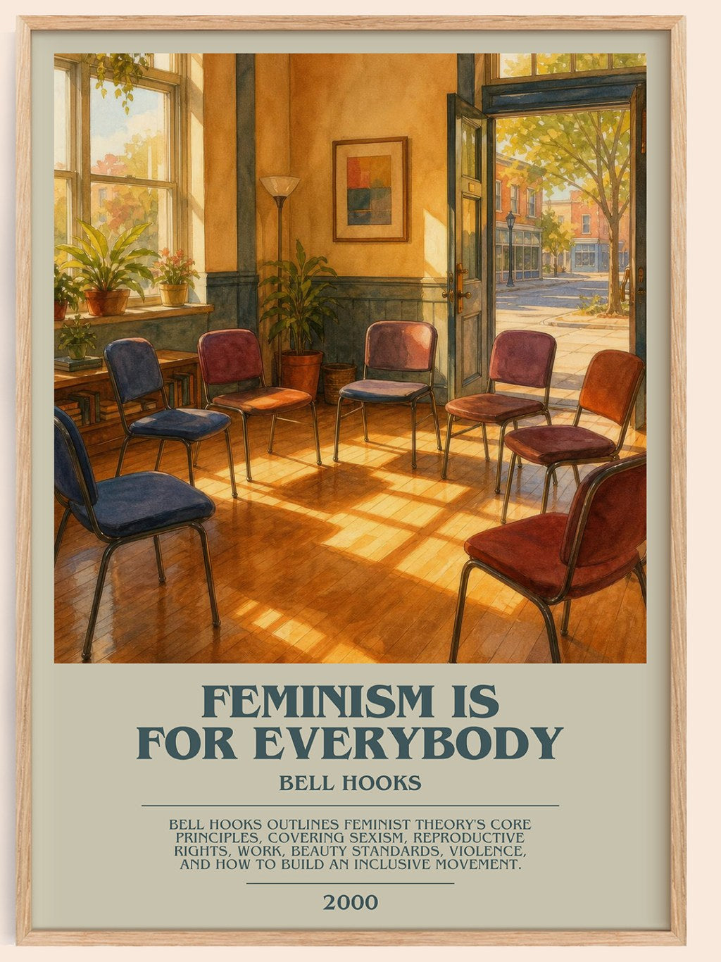 Feminism Is for Everybody bookish book poster by Bell Hooks – framed literary art print