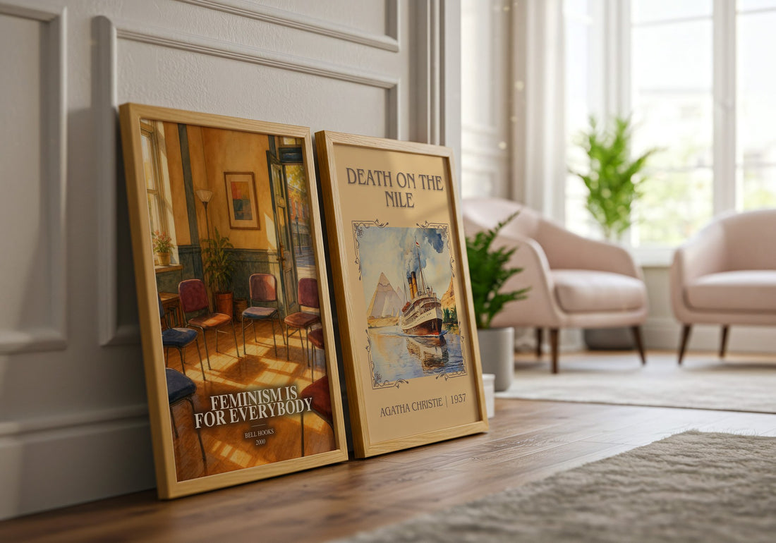Feminism Is for Everybody watercolour print framed by window – literary home decor