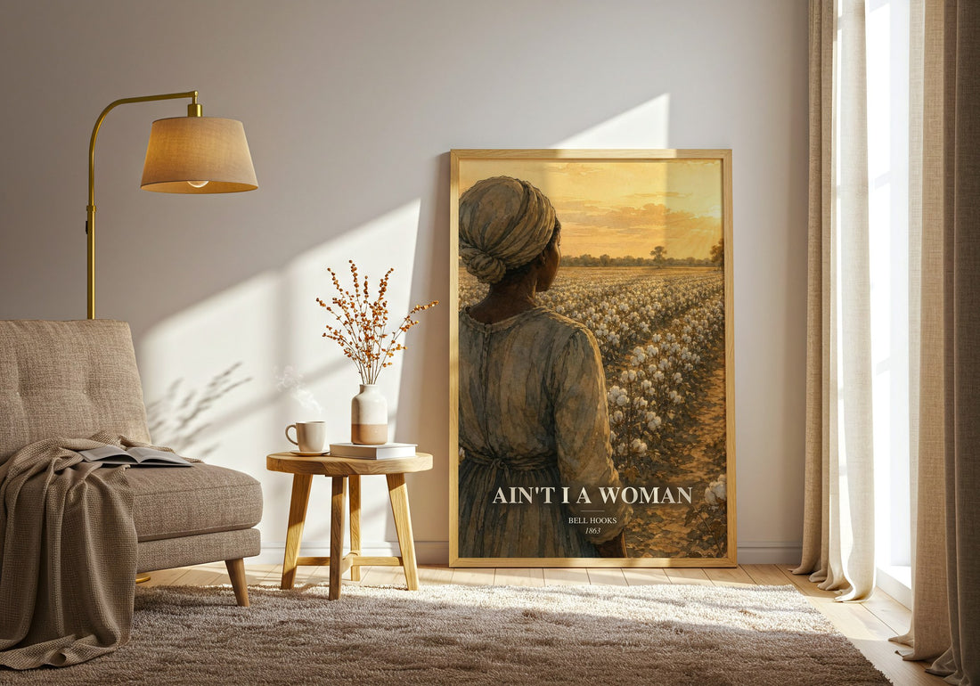 Ain't I a Woman watercolour print in frame leaning in hallway – non fiction wall art