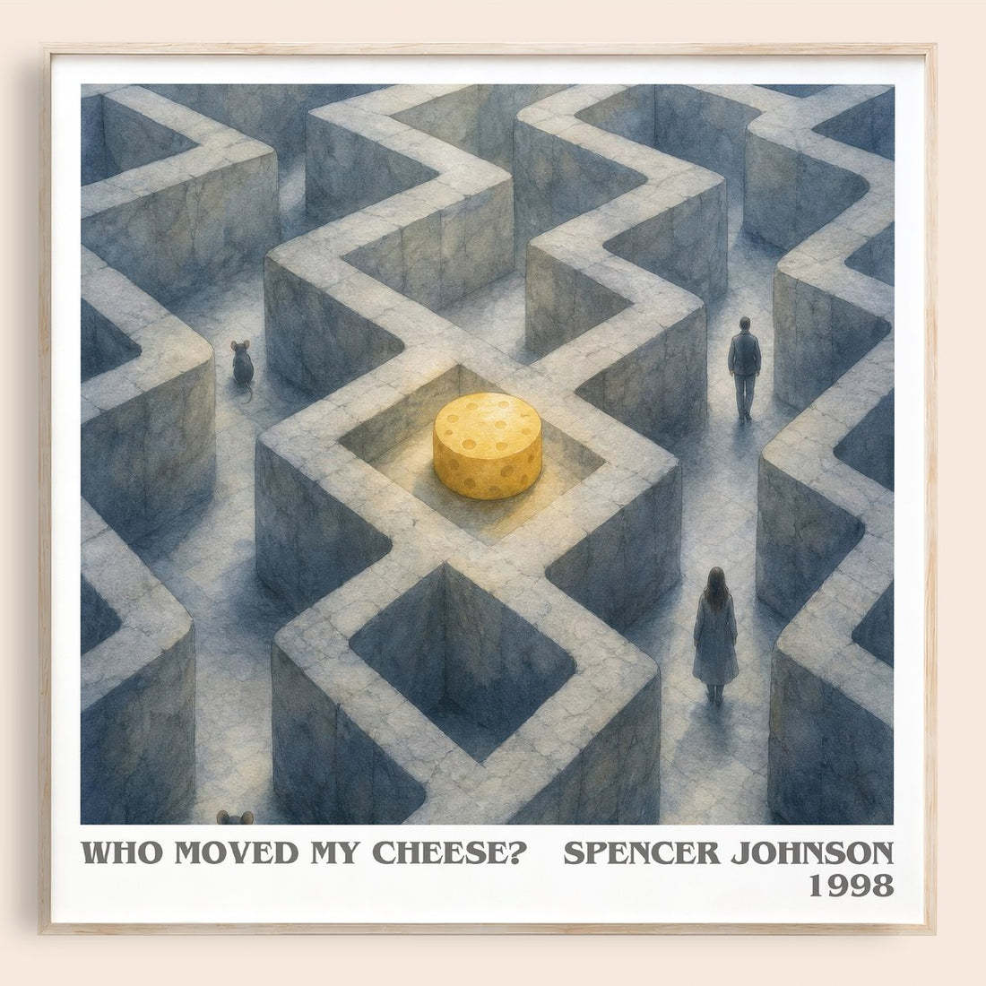 Who Moved My Cheese? literary book poster by Spencer Johnson – framed literary art print
