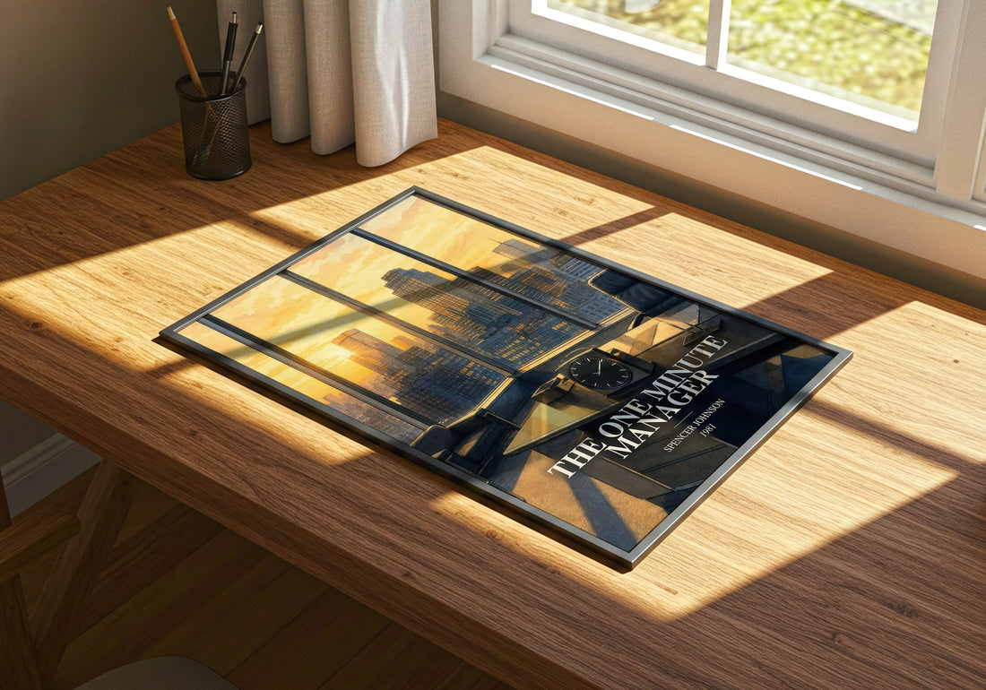 The one minute manager watercolour book poster framed on wall – non fiction wall art