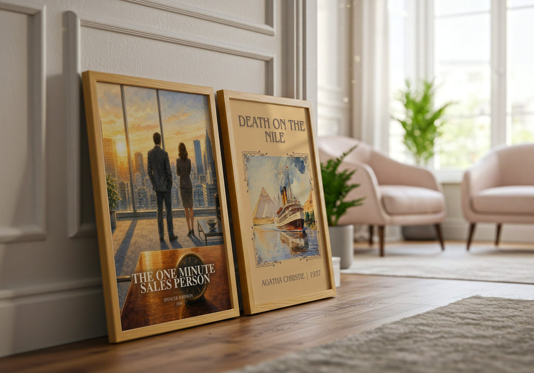 The one minute sales person watercolour print framed by window – literary home decor