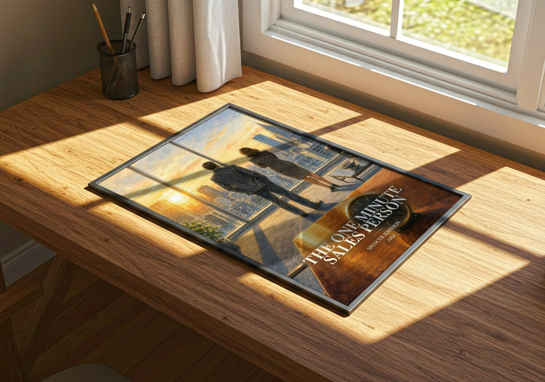The one minute sales person watercolour book poster framed on wall – non fiction wall art