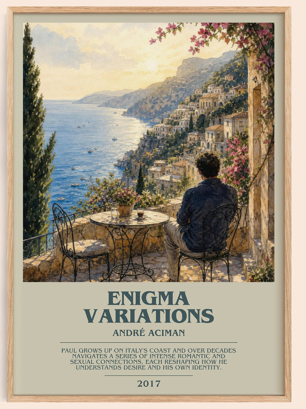 Enigma variations bookish book poster by André Aciman – framed literary art print