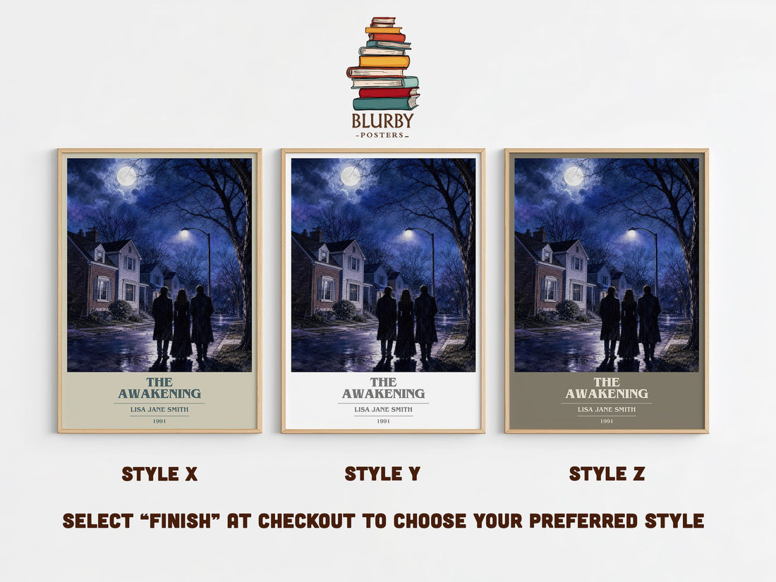 The Awakening book cover print in frame leaning in hallway – young adult wall art (mockup)