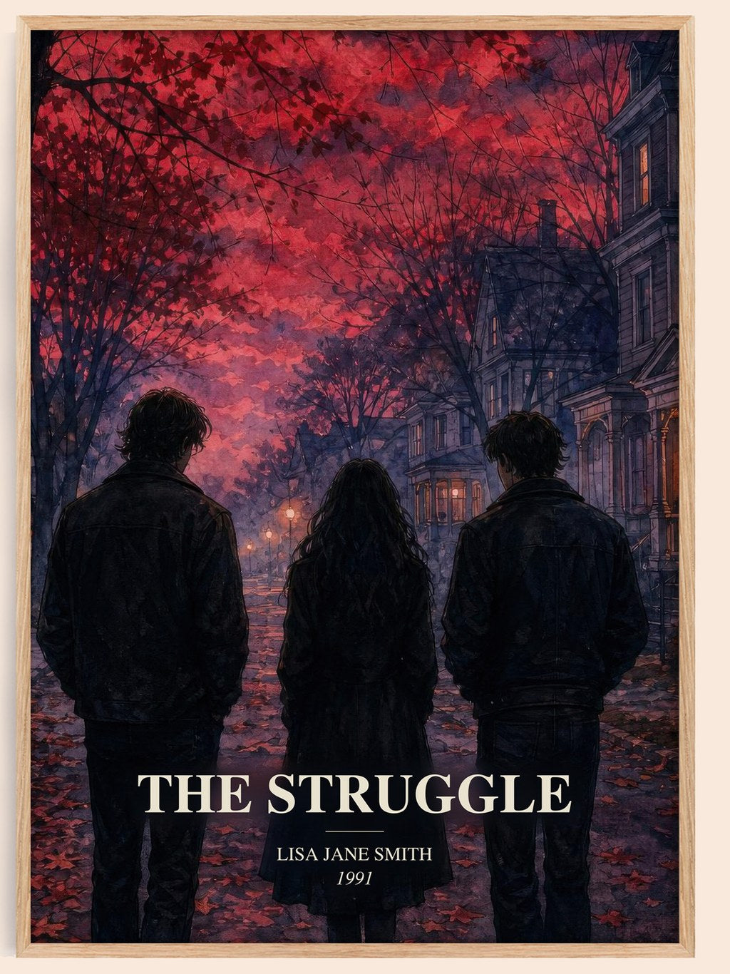 The Struggle watercolour book poster by Lisa Jane Smith – framed literary art print