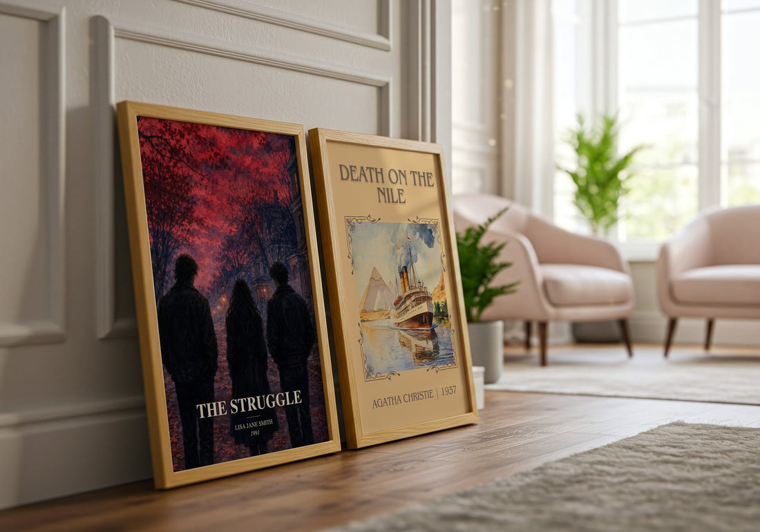 The Struggle watercolour print framed by window – literary home decor