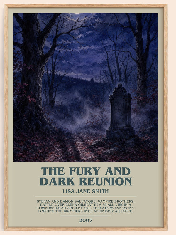 The Fury and Dark Reunion bookish book poster by Lisa Jane Smith – framed literary art print