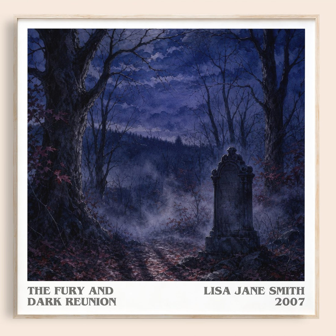 The Fury and Dark Reunion literary book poster by Lisa Jane Smith – framed literary art print