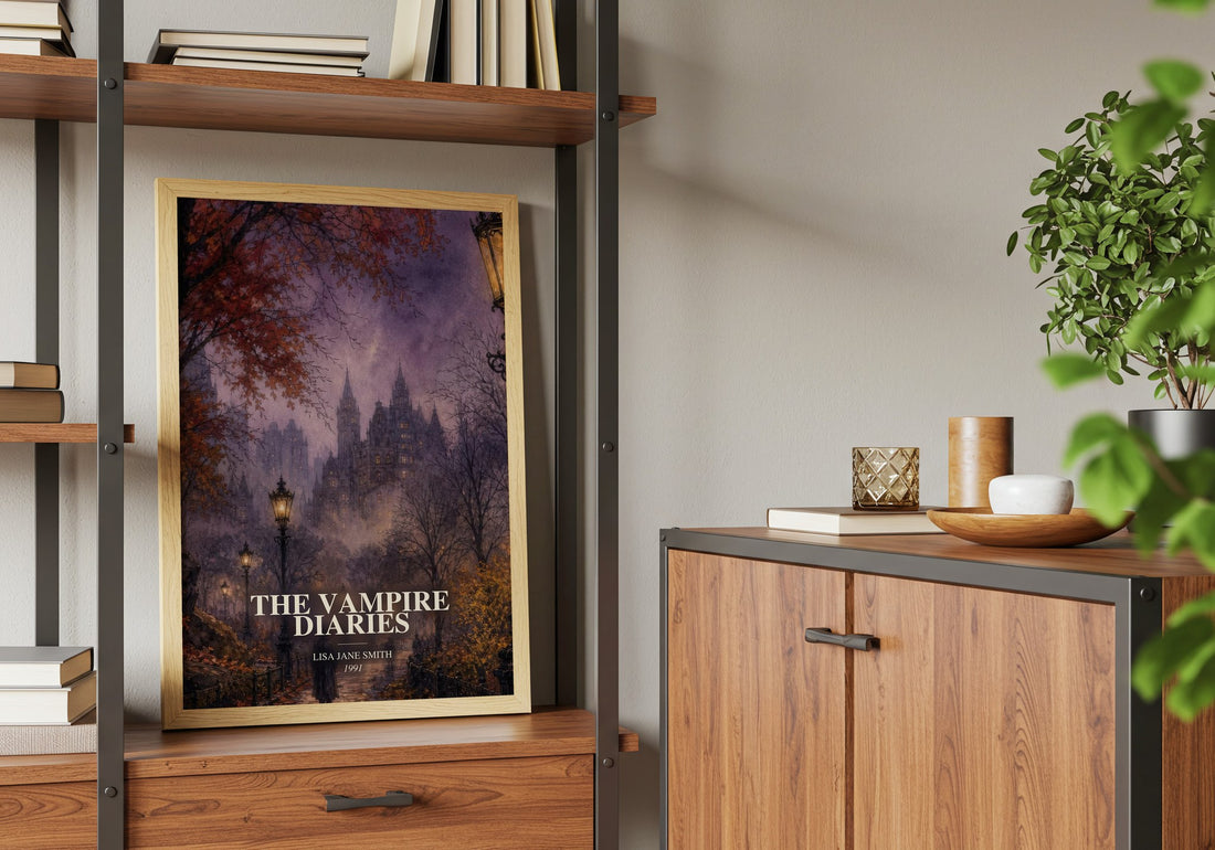 The Vampire Diaries book watercolour illustration paper finish options – matte satin gloss