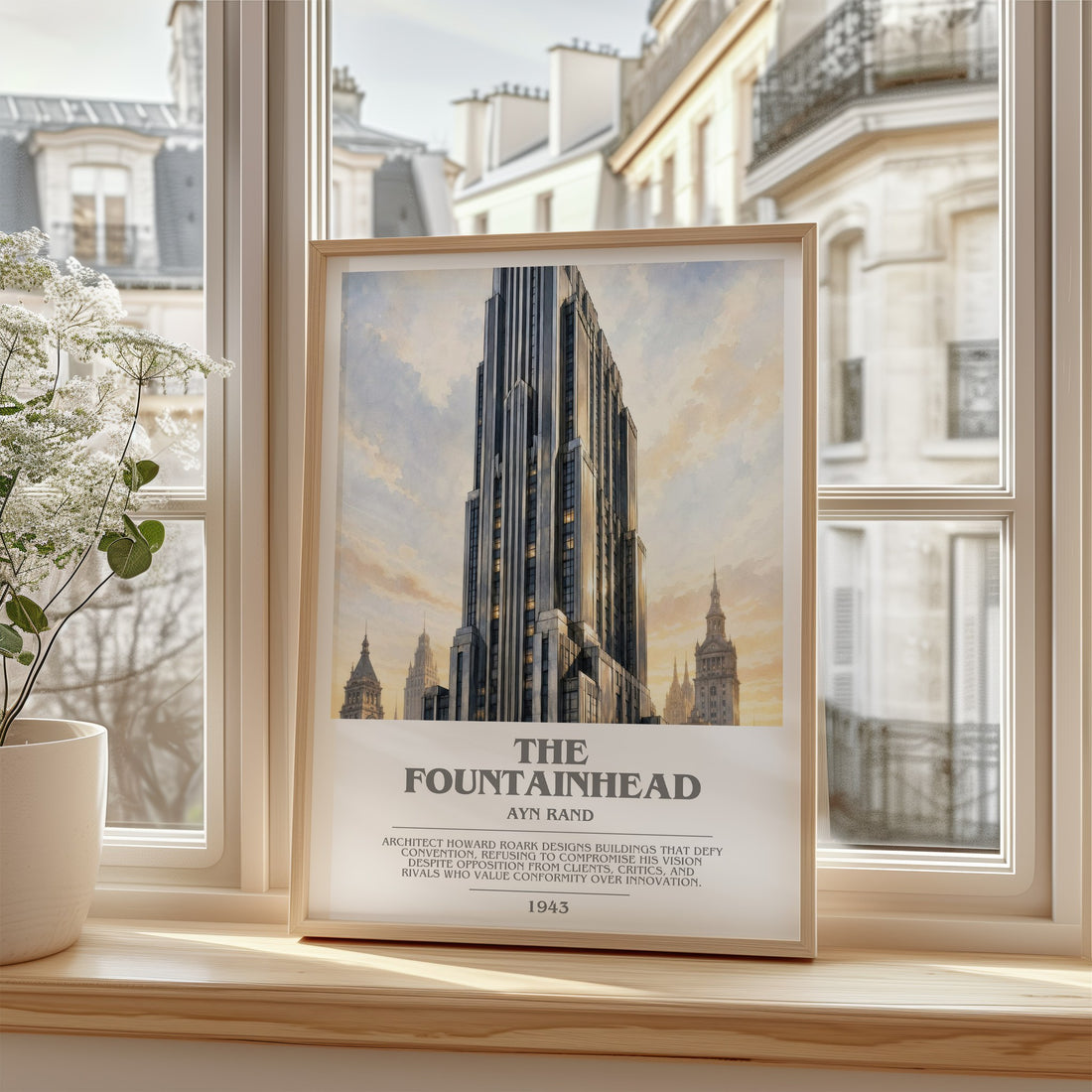 The Fountainhead bookish poster colour and style options – Ayn Rand book art