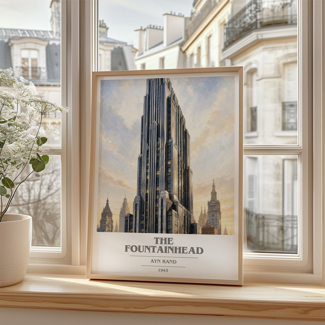 The Fountainhead book cover poster colour and style options – Ayn Rand book art