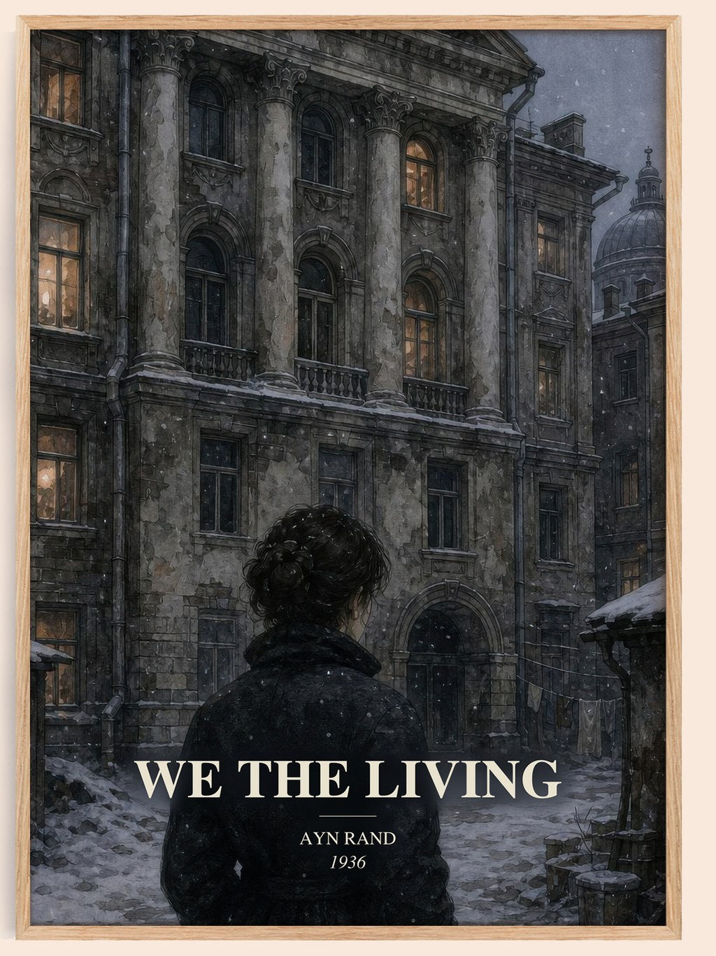 We the living watercolour book poster by Ayn Rand – framed literary art print