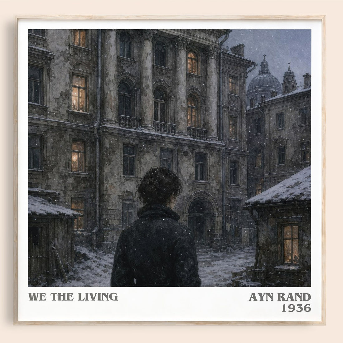 We the living literary book poster by Ayn Rand – framed literary art print