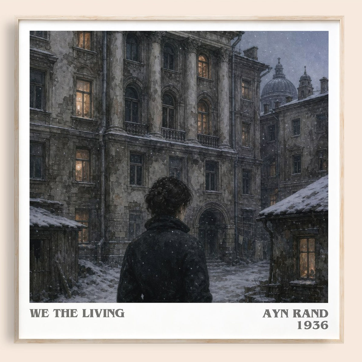 We the living literary book poster by Ayn Rand – framed literary art print