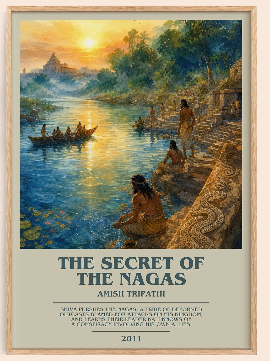 The Secret of the Nagas bookish book poster by Amish Tripathi – framed literary art print