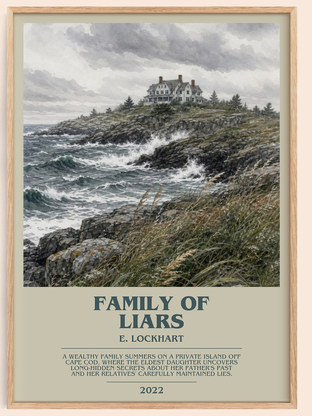 Family of Liars bookish book poster by E. Lockhart – framed literary art print