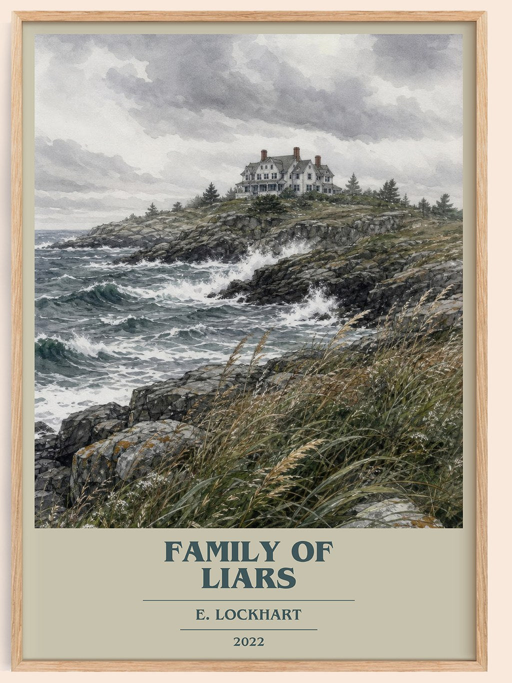 Family of Liars book cover book poster by E. Lockhart – framed literary art print