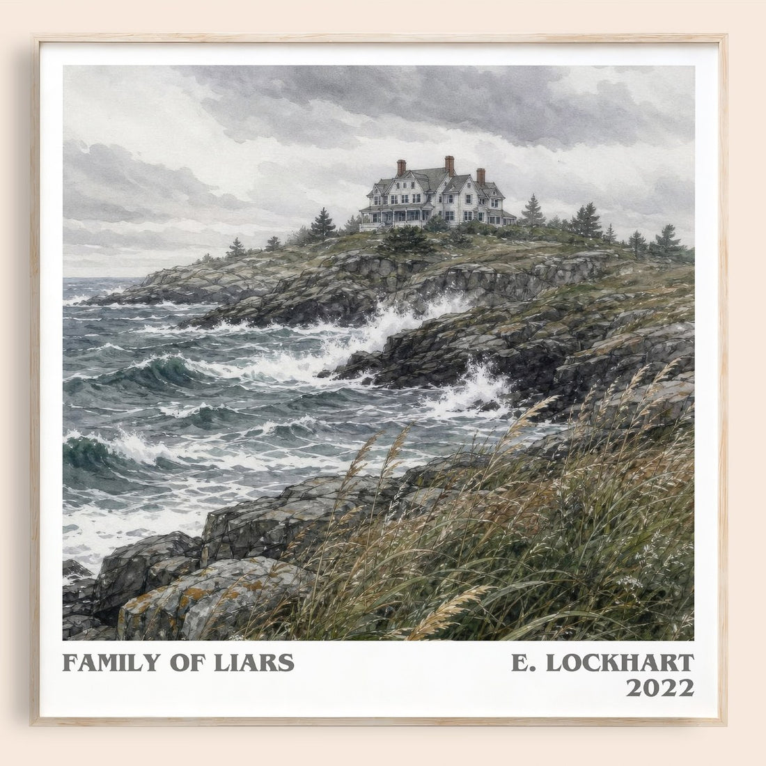 Family of Liars literary book poster by E. Lockhart – framed literary art print