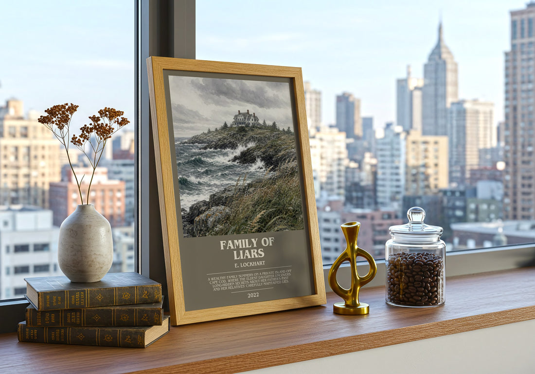 Family of Liars bookish print framed by window – literary home decor