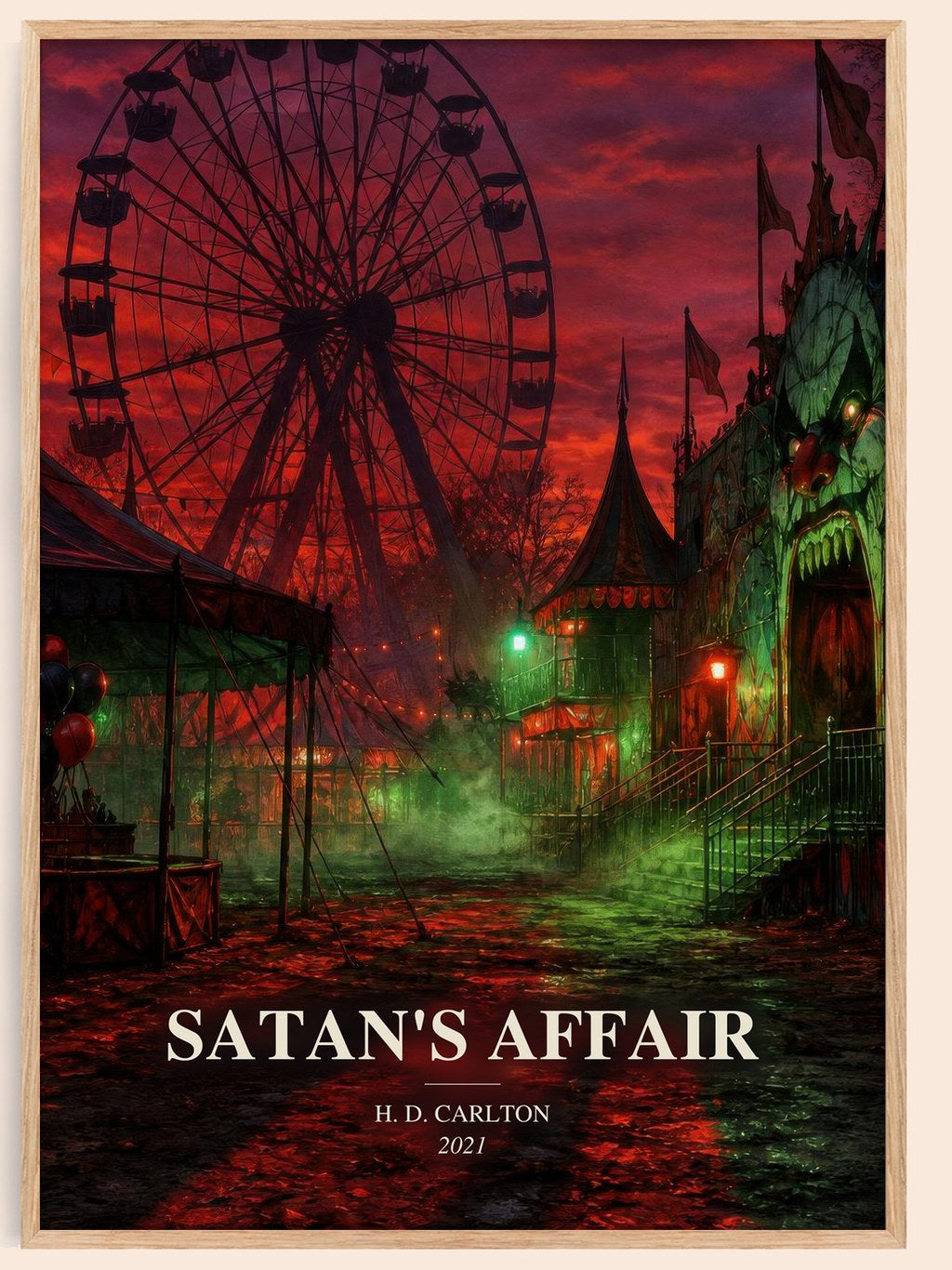 Satan's Affair watercolour book poster by H. D. Carlton – framed literary art print