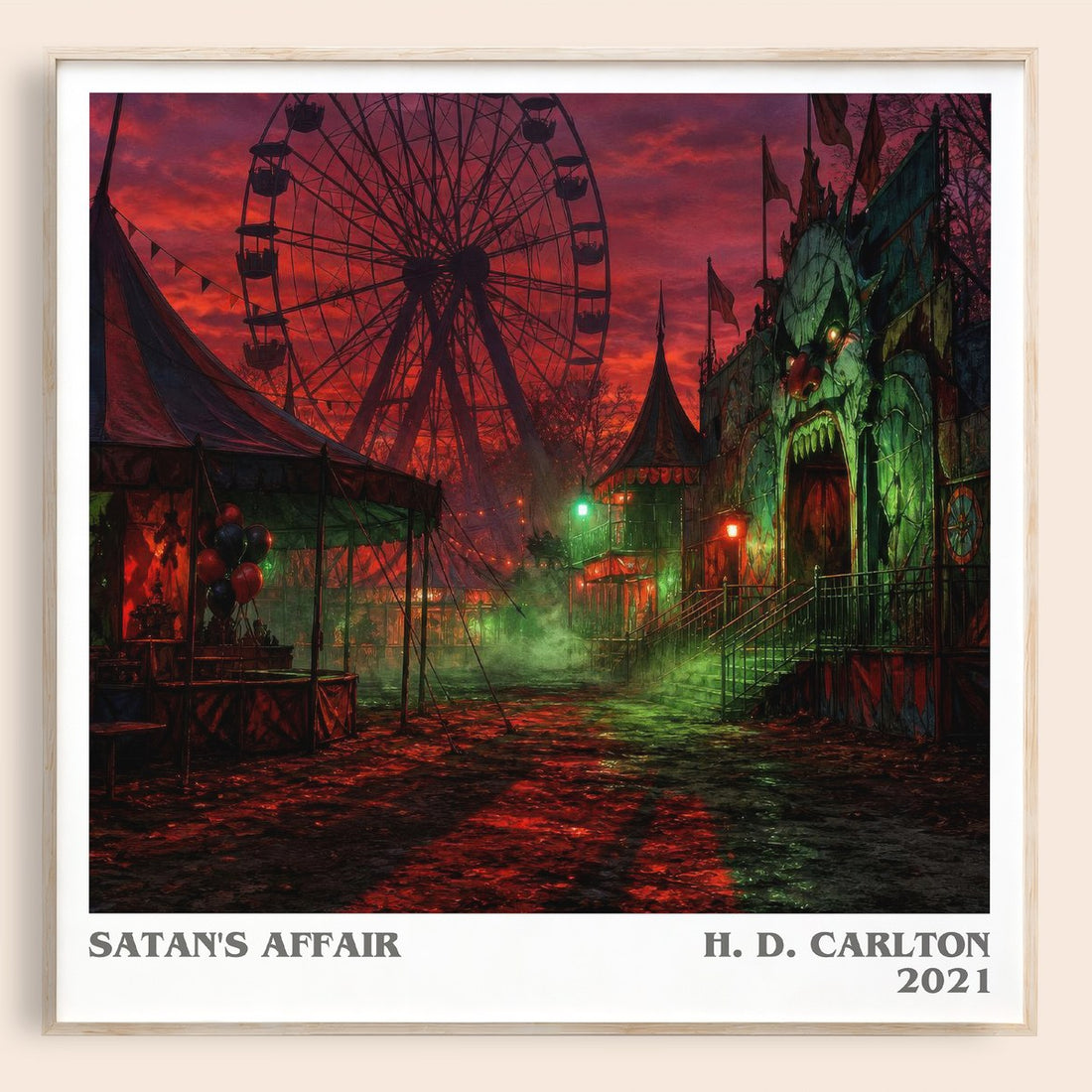 Satan's Affair literary book poster by H. D. Carlton – framed literary art print