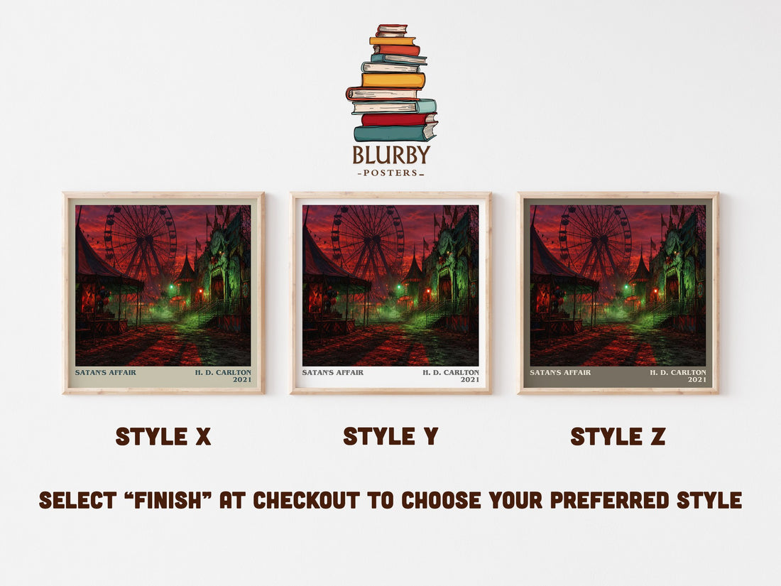 Satan's Affair literary print in frame leaning in hallway – romance wall art (mockup)