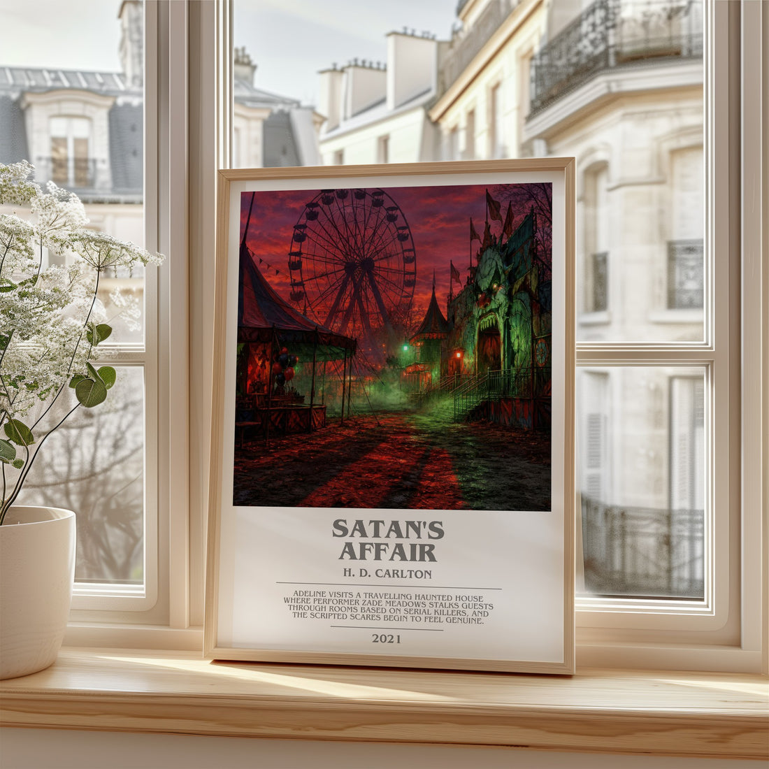 Satan's Affair bookish poster colour and style options – H. D. Carlton book art