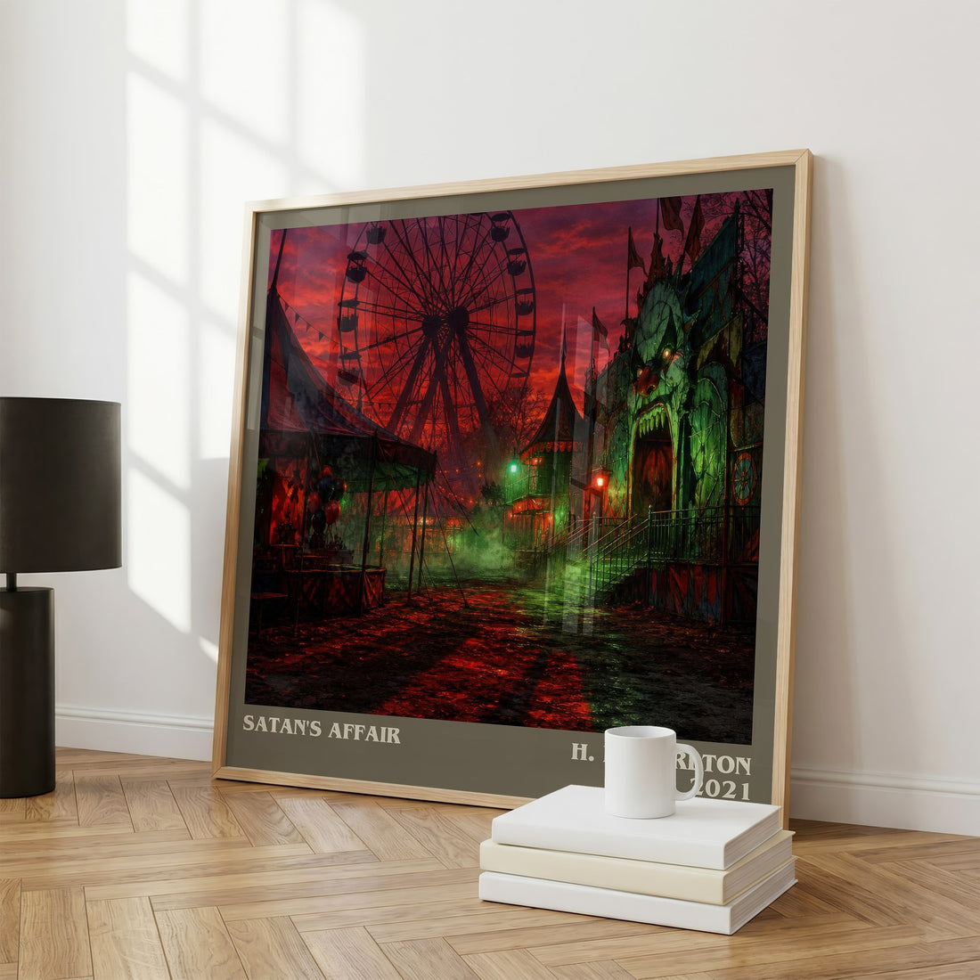 Satan's Affair literary print framed by window – literary home decor