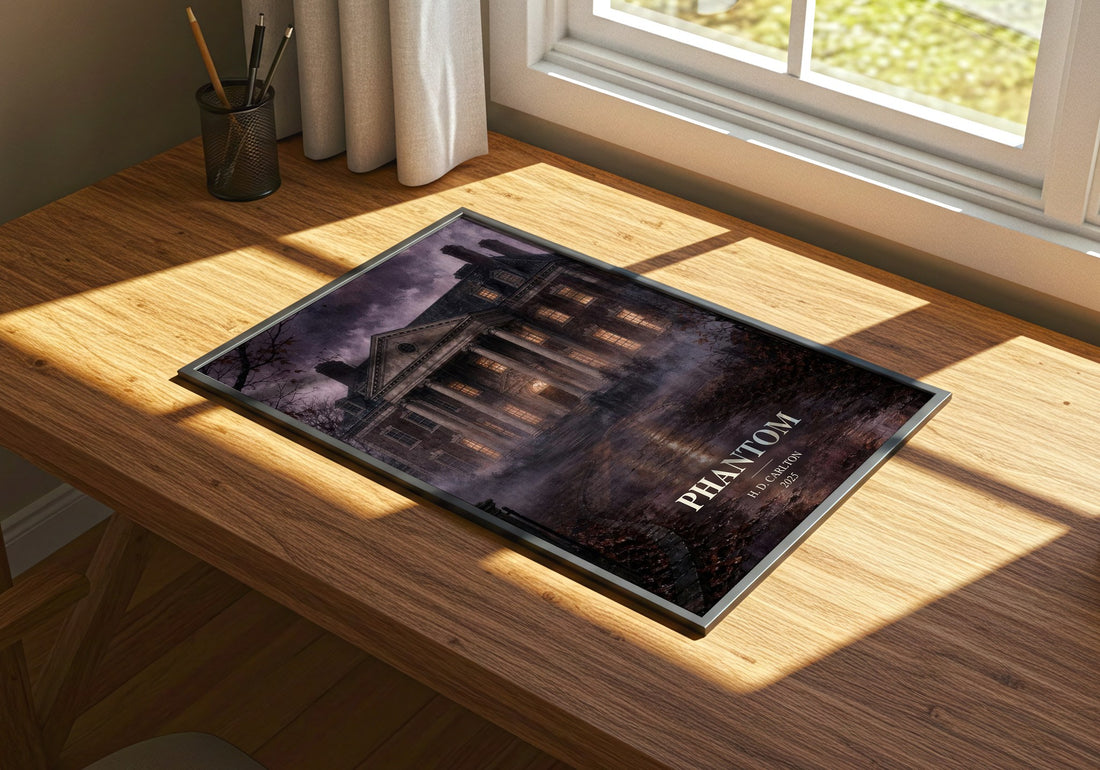 Phantom watercolour book poster framed on wall – romance wall art