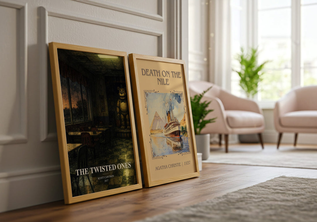 The Twisted Ones watercolour print framed by window – literary home decor