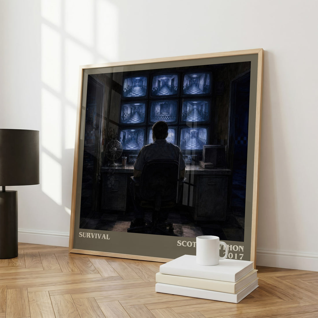 Survival literary print framed by window – literary home decor