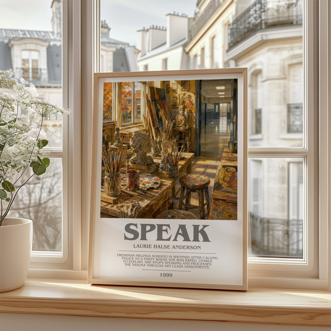 Speak bookish poster colour and style options – Laurie Halse Anderson book art