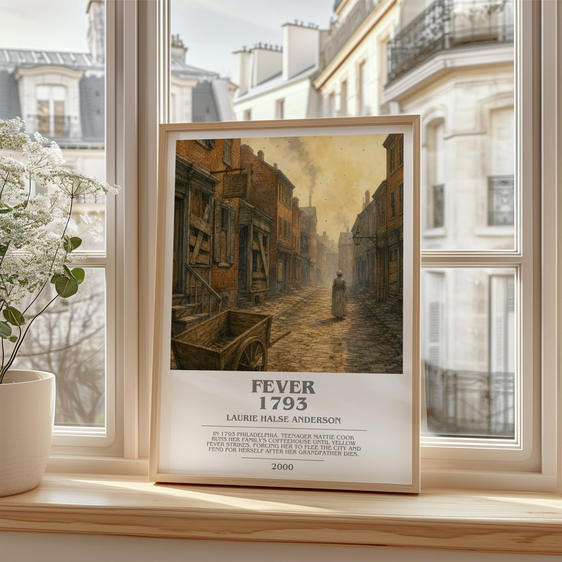Fever 1793 bookish poster colour and style options – Laurie Halse Anderson book art