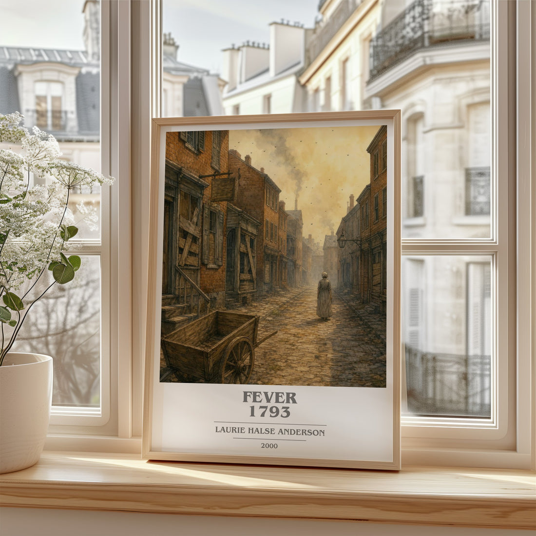 Fever 1793 book cover poster colour and style options – Laurie Halse Anderson book art