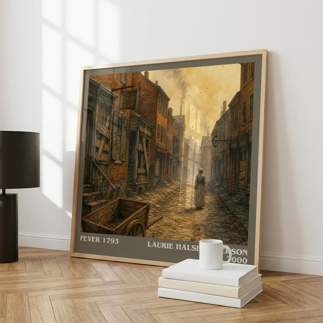 Fever 1793 literary print framed by window – literary home decor