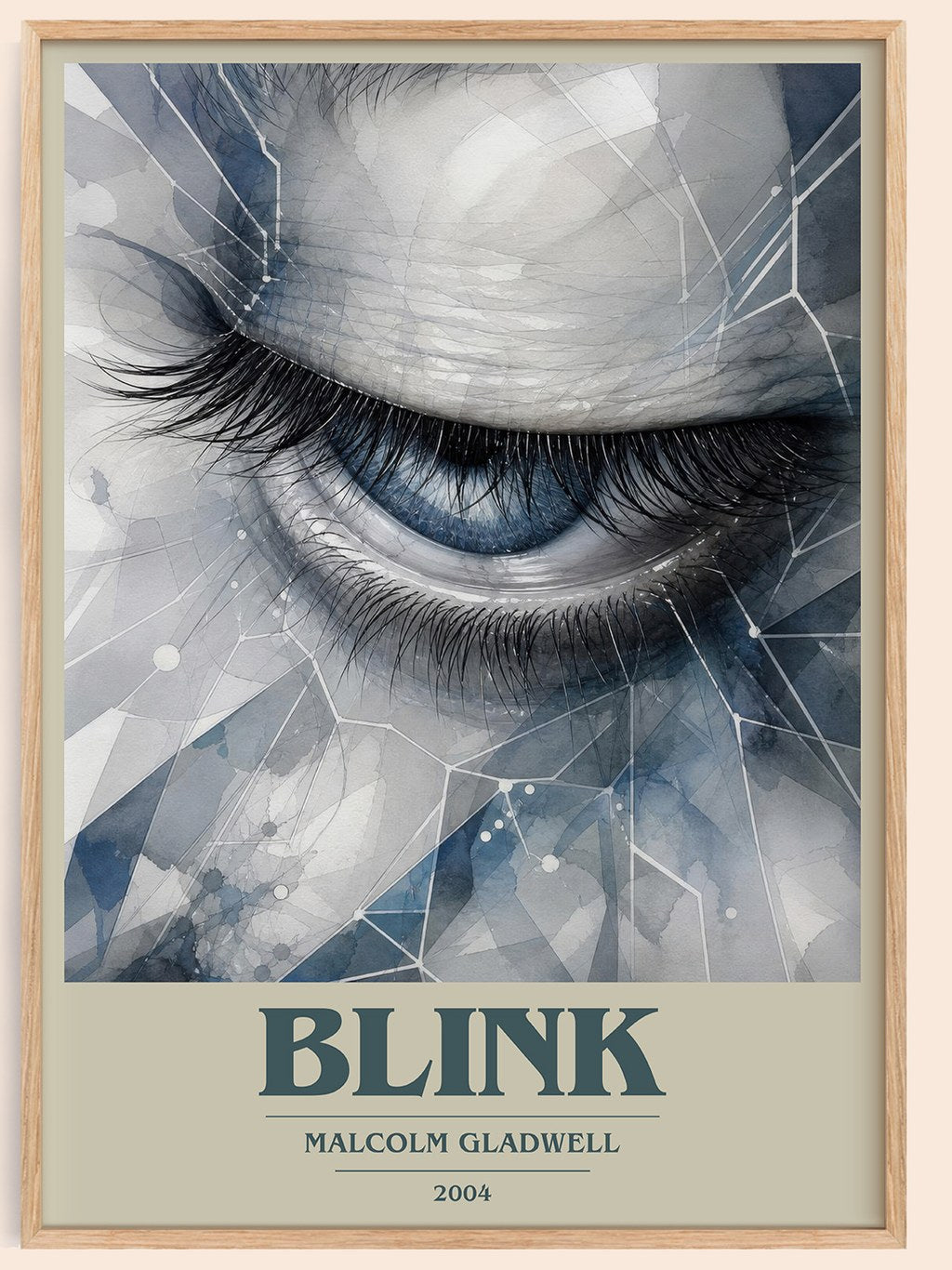 Blink book cover book poster by Malcolm Gladwell – framed literary art print