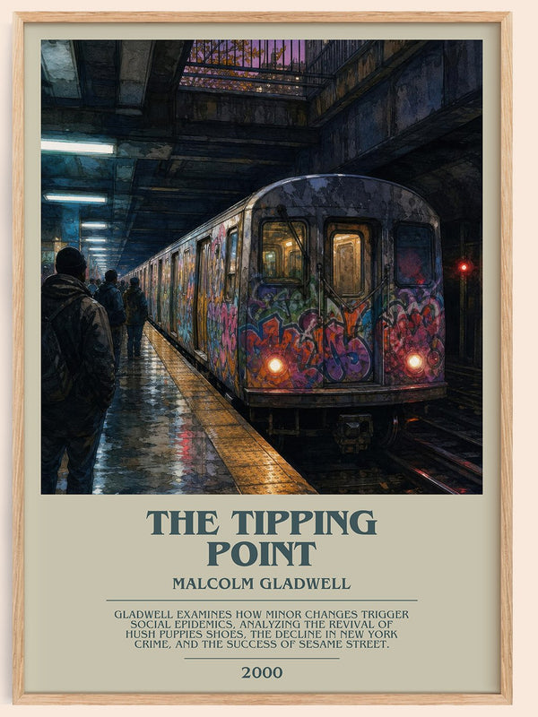 The Tipping Point bookish book poster by Malcolm Gladwell – framed literary art print
