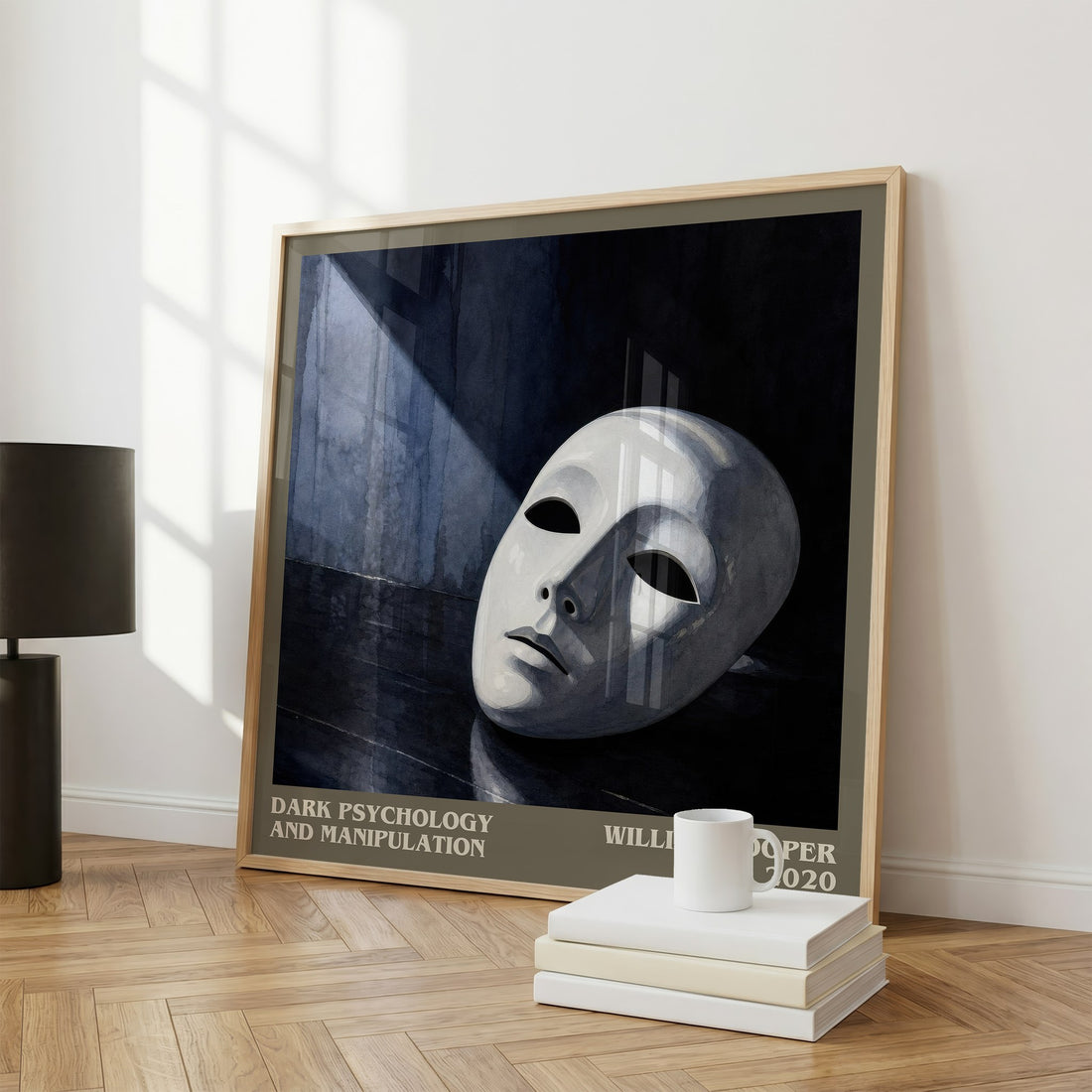 Dark Psychology and Manipulation literary print framed by window – literary home decor